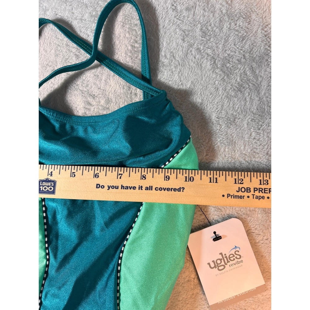 Dolfin Uglies Women's Size 28 Jade Green Diamondback One Piece Swimsuit New - Picture 7 of 10